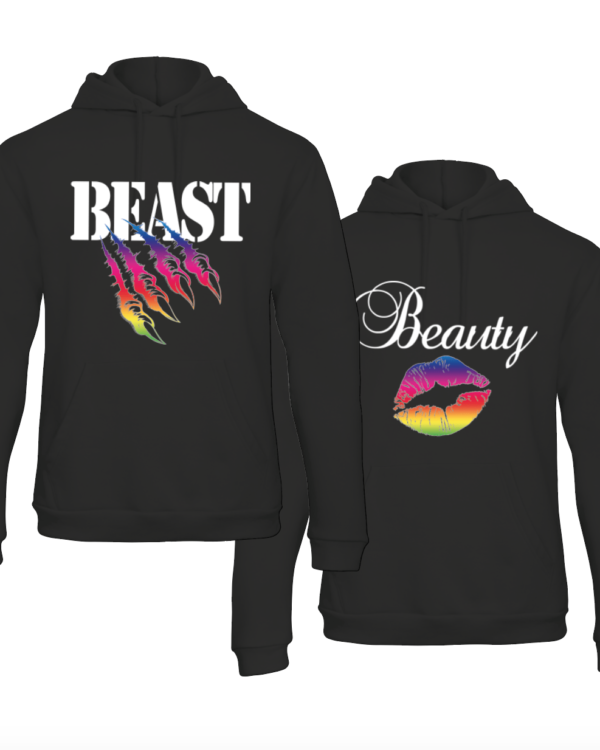 Beauty & Beast Rainbow hoodies