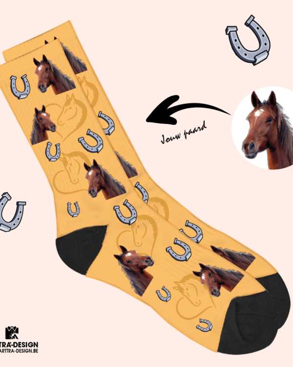 Foto Sokken met foto van paard